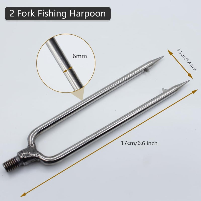 Dutiplus Large Fishing Harpoon 1~11 Prong Barded Stainless Steel Hunting Fish Gig Gaff Fork Hook with 8mm Screw for Catching Big Fish Mole Big Bullfrog - Image 4